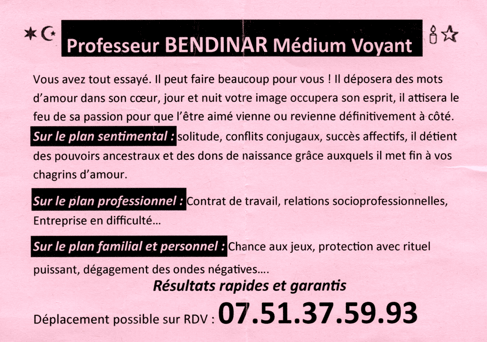 Professeur BENDINAR, (indéterminé)