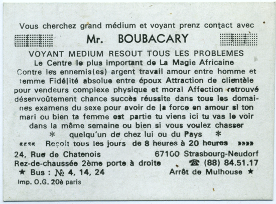 Cliquez pour voir la fiche dtaille de BOUBACARY