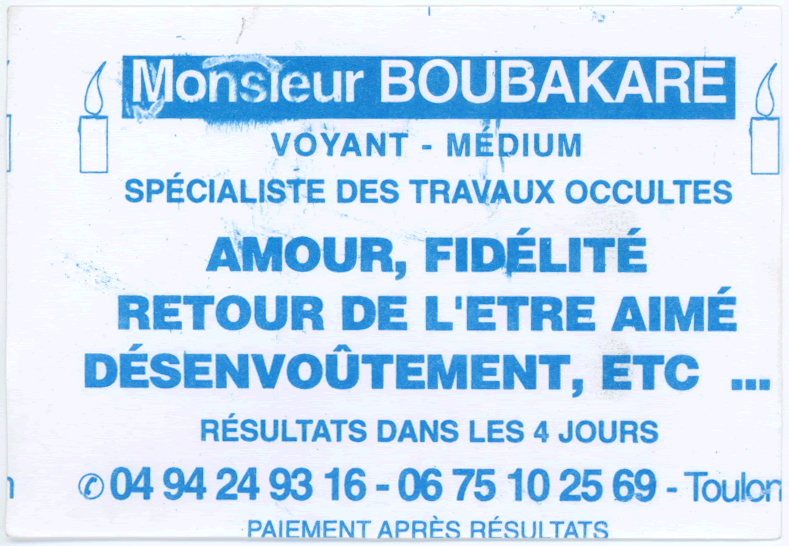 Monsieur BOUBAKARE, Var