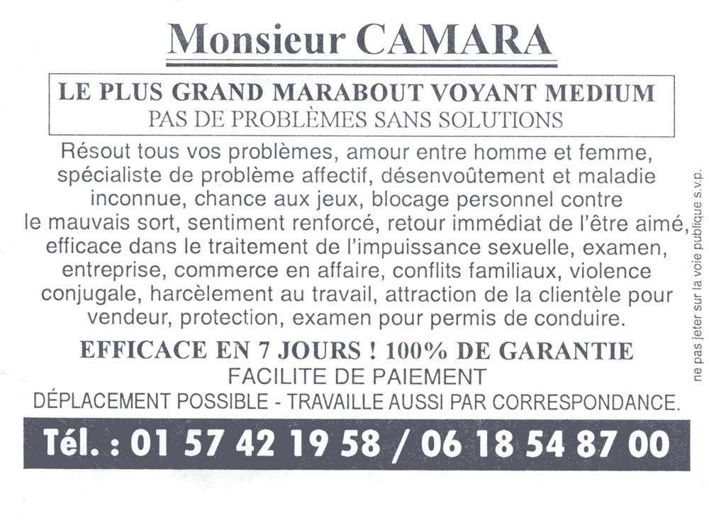 Monsieur CAMARA, (indéterminé)