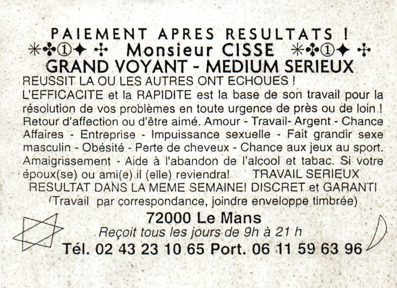 Cliquez pour voir la fiche dtaille de CISSE