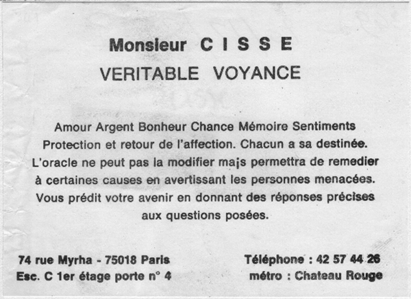 Cliquez pour voir la fiche dtaille de CISSE