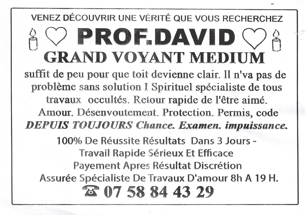 Professeur DAVID, (indéterminé)
