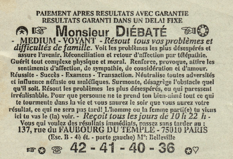 Monsieur DIÉBATÉ, Paris
