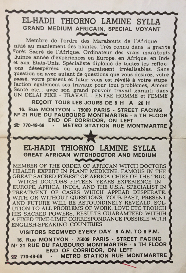 EL-HADJI THIORNO LAMINE SYLLA, Paris