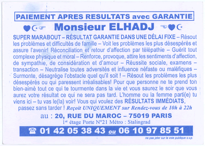 Monsieur ELHADJ, Paris