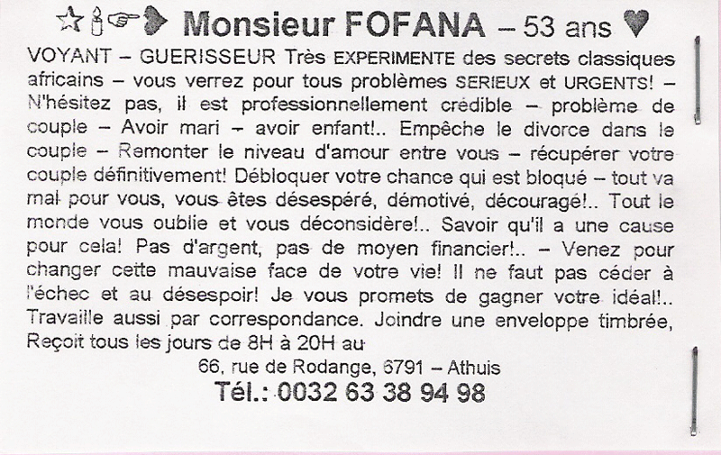 Cliquez pour voir la fiche dtaille de FOFANA