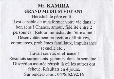 Monsieur KAMIRA, Belgique