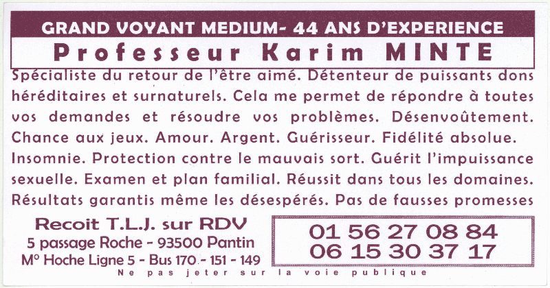 Cliquez pour voir la fiche dtaille de Karim MINTE