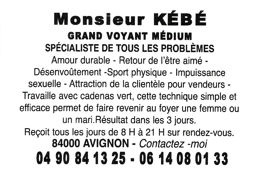 Monsieur KÉBÉ, Avignon
