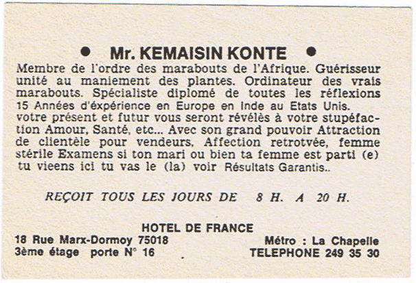 Cliquez pour voir la fiche dtaille de KEMAISIN KONTE