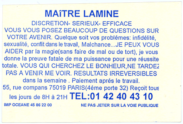 Matre LAMINE, Paris