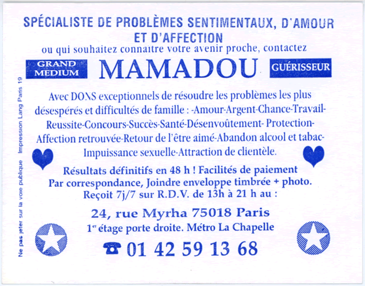 Cliquez pour voir la fiche dtaille de MAMADOU