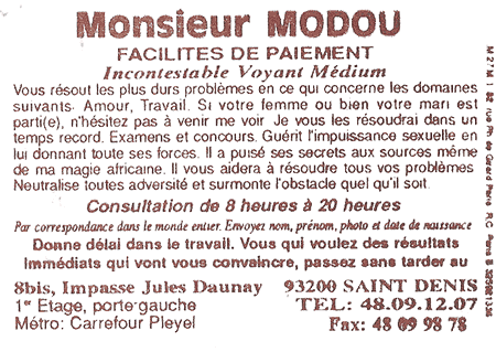 Cliquez pour voir la fiche dtaille de MODOU