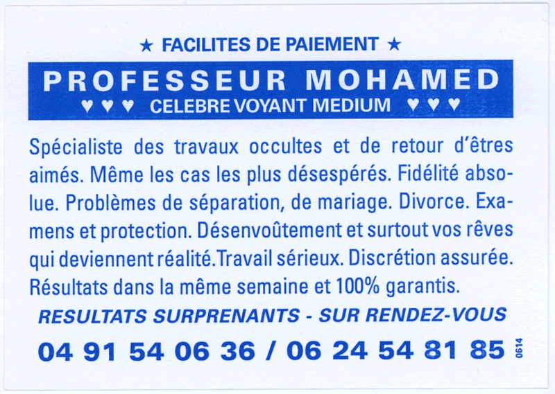 Cliquez pour voir la fiche dtaille de MOHAMED