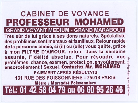 Cliquez pour voir la fiche dtaille de MOHAMED