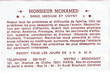 Monsieur MOHAMED, Paris