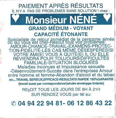 Monsieur NÉNÉ, Var