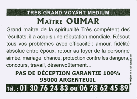 Maître OUMAR, Val d