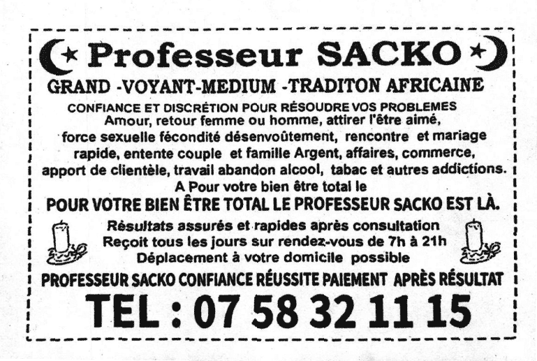 Professeur SACKO, (indtermin)