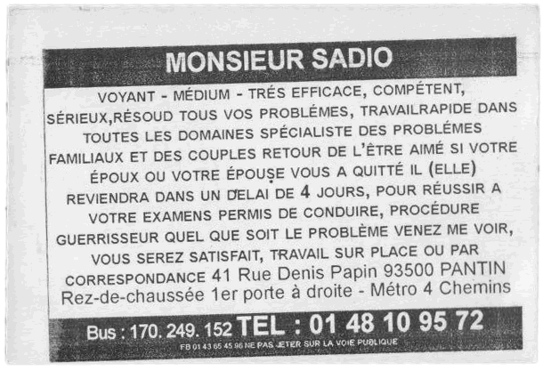 Monsieur SADIO, Seine St Denis