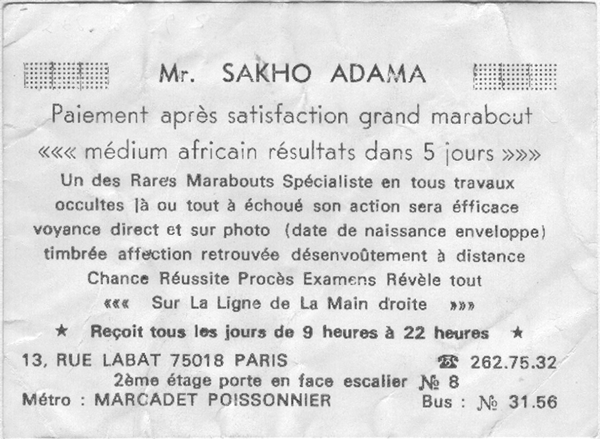 Cliquez pour voir la fiche dtaille de SAKHO ADAMA