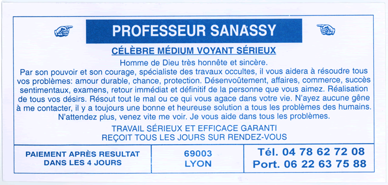 Cliquez pour voir la fiche dtaille de SANASSY