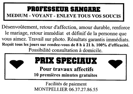 Professeur SANGARE, Hérault, Montpellier
