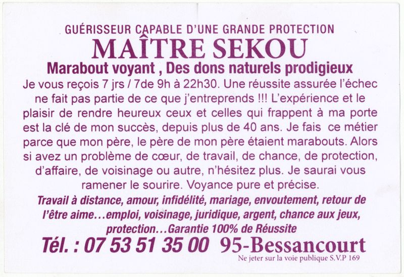 Maître SEKOU, Val d