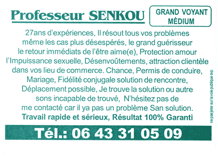 Professeur SENKOU, Paris