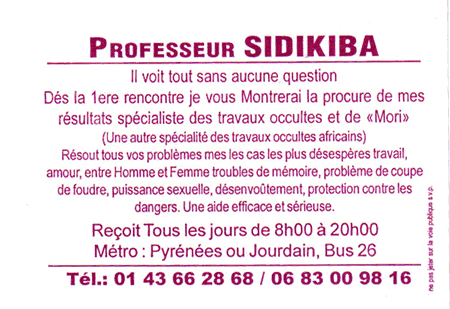 Cliquez pour voir la fiche dtaille de SIDIKIBA