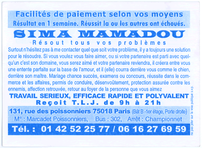 SIMA MAMADOU, Paris
