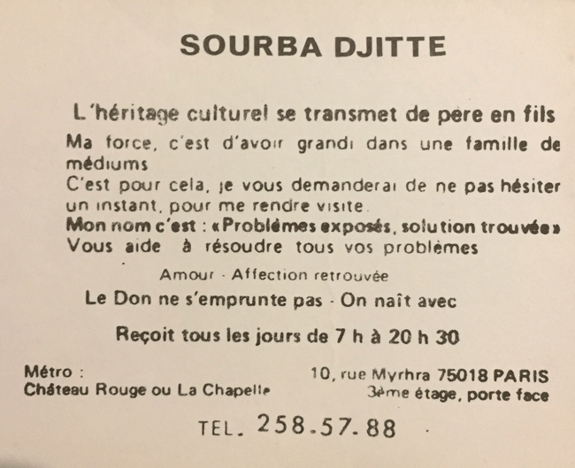 SOURBA DJITTE, Paris
