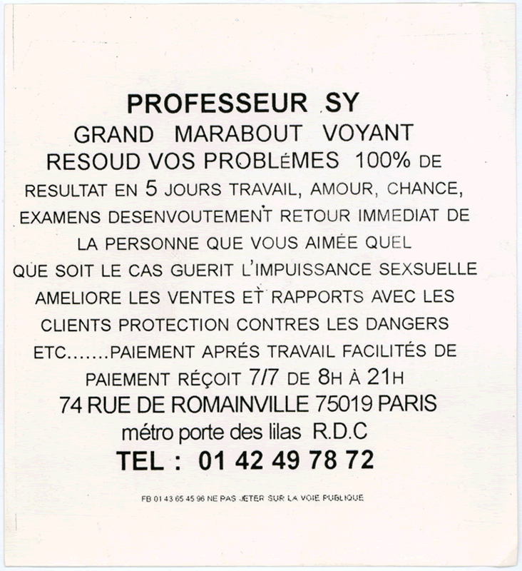 Professeur SY, Paris