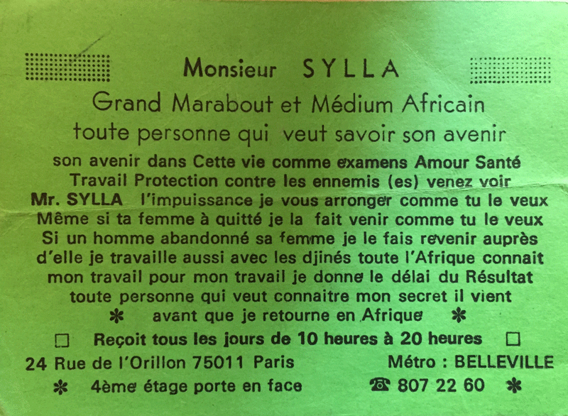 Monsieur SYLLA, Paris