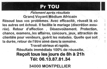 Professeur TOU, Hérault, Montpellier