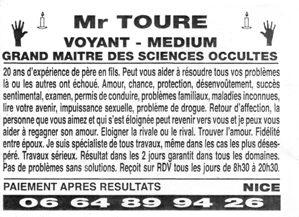 Monsieur TOURE, Alpes-Maritimes