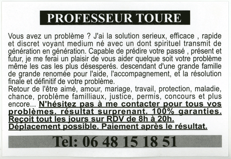 Professeur TOURE, (indéterminé)